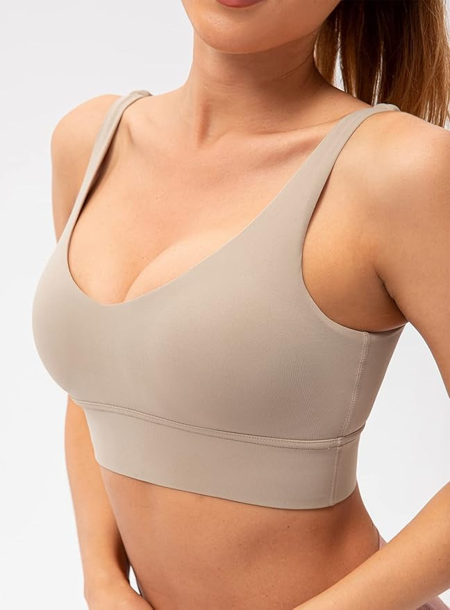 Lavento Women's V Neck Sports Bra Padded Workout Yoga Bras Top | Amazon (US)