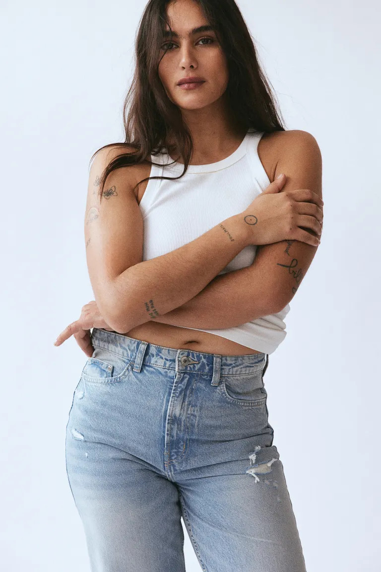 Wide Ultra High Jeans - Light denim blue - Ladies | H&M US | H&M (US + CA)