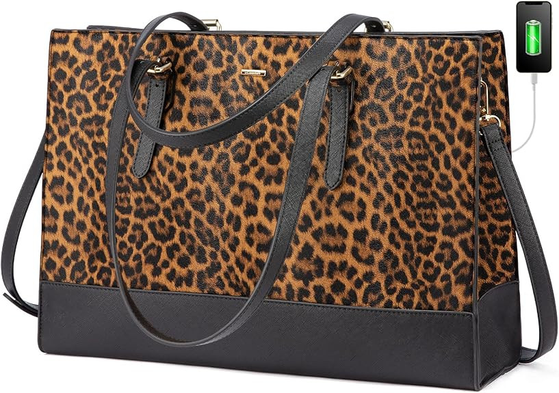 LOVEVOOK Laptop Bag for Women, Fashion Computer Tote Bag 15.6 Inch Large Handbag, Shoulder Bag Pu... | Amazon (US)