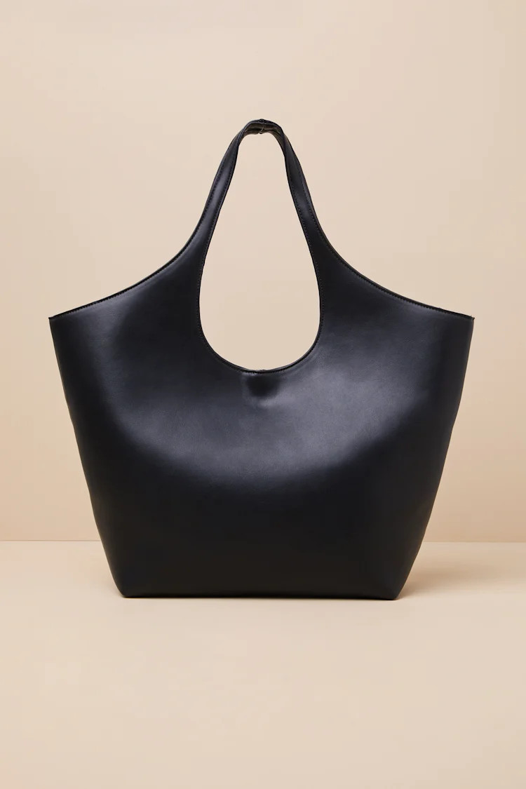 Altair Black Vegan Leather Tote Bag | Lulus