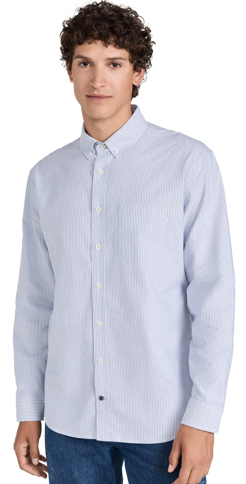 Taylor Stitch Jack Oxford Shirt Navy University Stripe 42 | Shopbop