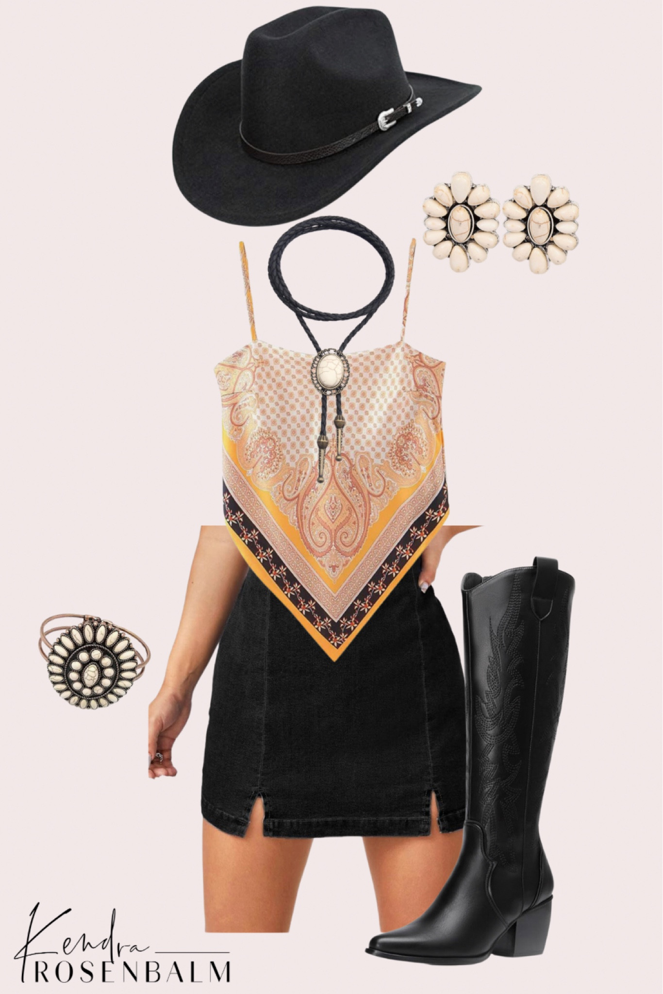 Country music concert / festival outfit / black cowboy boots / country music concert outfit / concert / black mini skirt / paisley silk top / summer dress / summer outfit 2024

#LTKtravel #LTKFestival #LTKfindsunder50