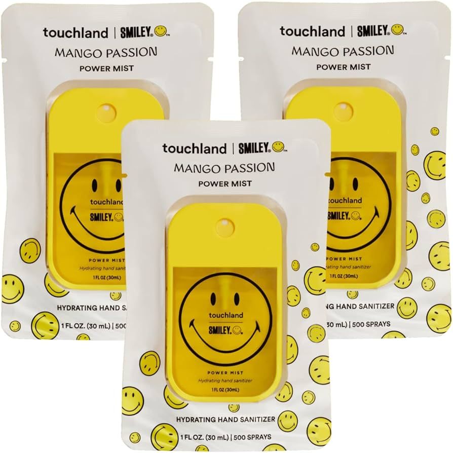 Touchland x Smiley® Hydrating Hand Sanitizer | 3 x Limited Edition Mango Passion Scented Mists |... | Amazon (US)