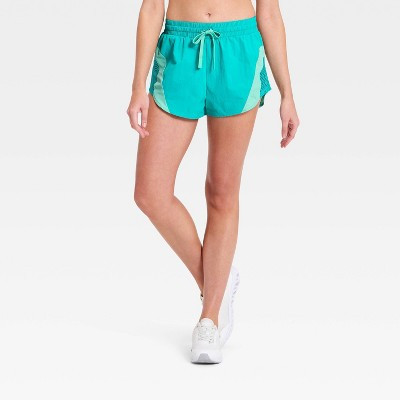 Women's Mesh Colorblock Woven Shorts - JoyLab™ Teal Green M | Target