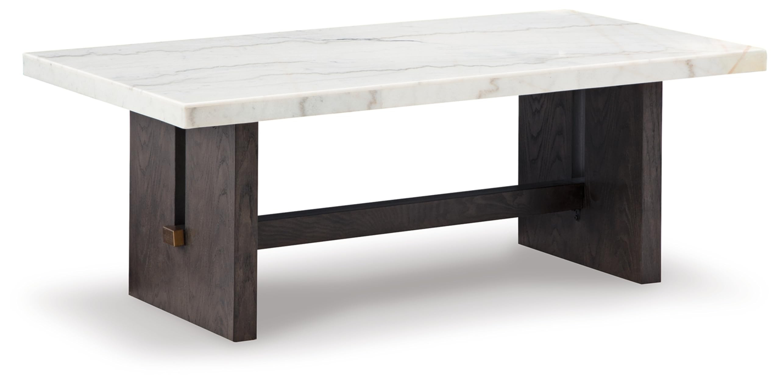Signature Design by Ashley Burkhaus Traditional Rectangular Coffee Table with Marble Tabletop, Da... | Amazon (US)