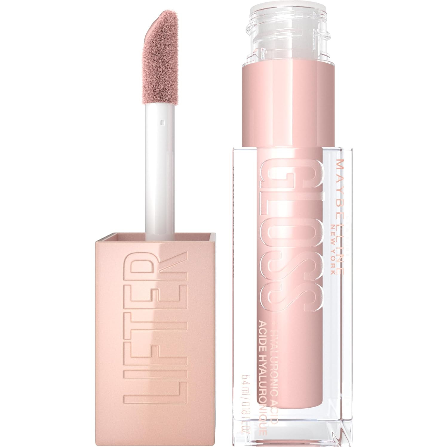 Maybelline Lifter Gloss, Hydrating Lip Gloss with Hyaluronic Acid, Ice, Pink Neutral, 0.18 Ounce | Amazon (US)