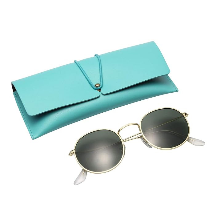 LianSan Classic Retro Metal Frame Round Circle Mirrored Sunglasses Men Women Glasses 3447 | Amazon (US)