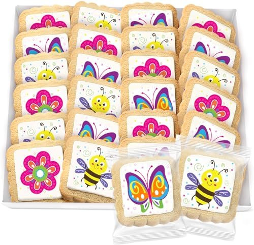 Spring Cookies 24 Pack Party Favors flower butterfly bee Critters Decorated | INDIVIDUALLY WRAPPE... | Amazon (US)