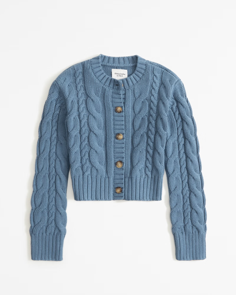 Cable Short Cardigan | Abercrombie & Fitch (US)