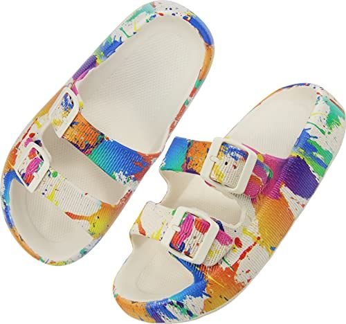 Amazon.com | BenSorts Pillow Sandals for Women Men Thick Sole Adjustable Buckles EVA | Slides | Amazon (US)