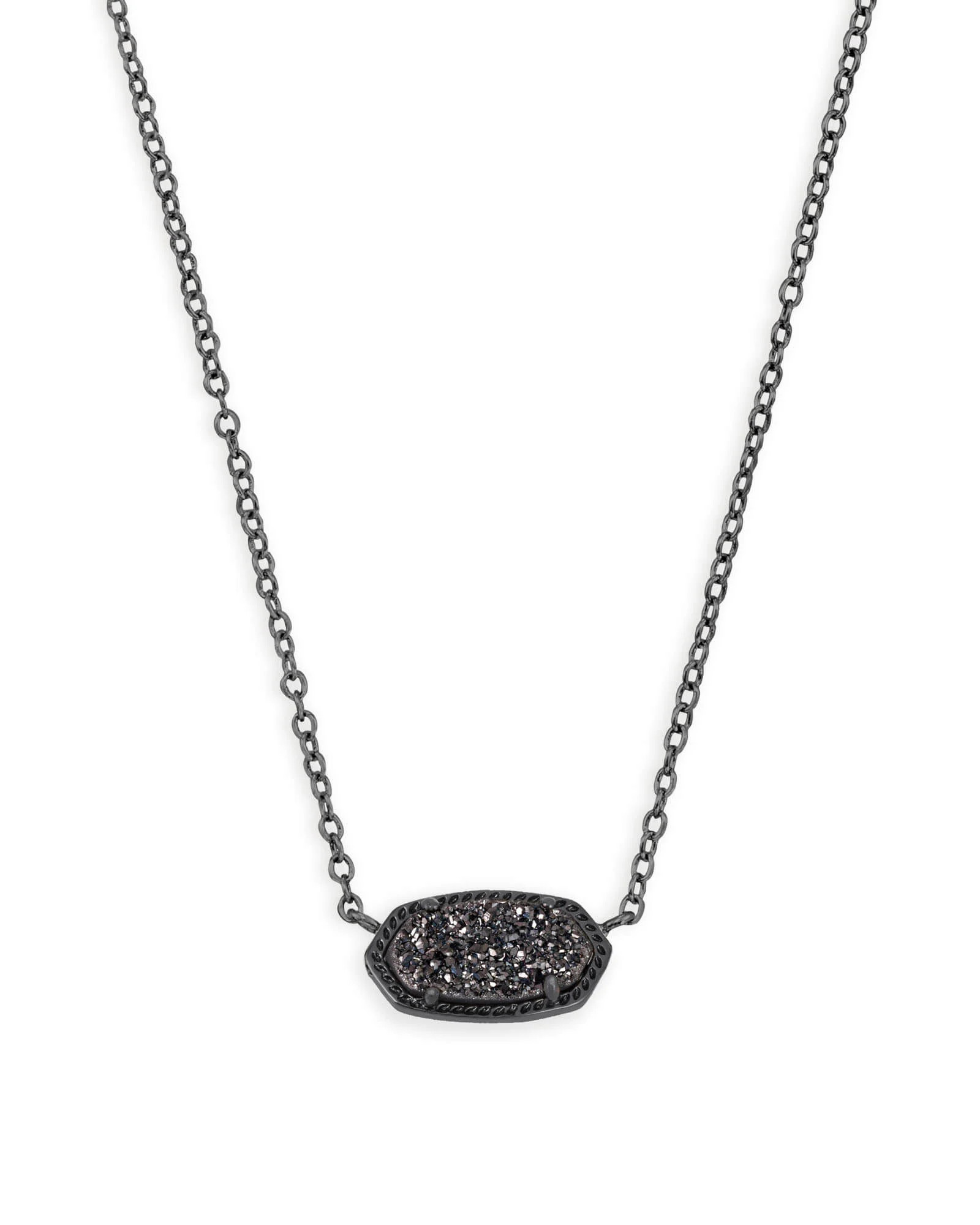 Elisa Pendant Necklace in Black Drusy | Kendra Scott