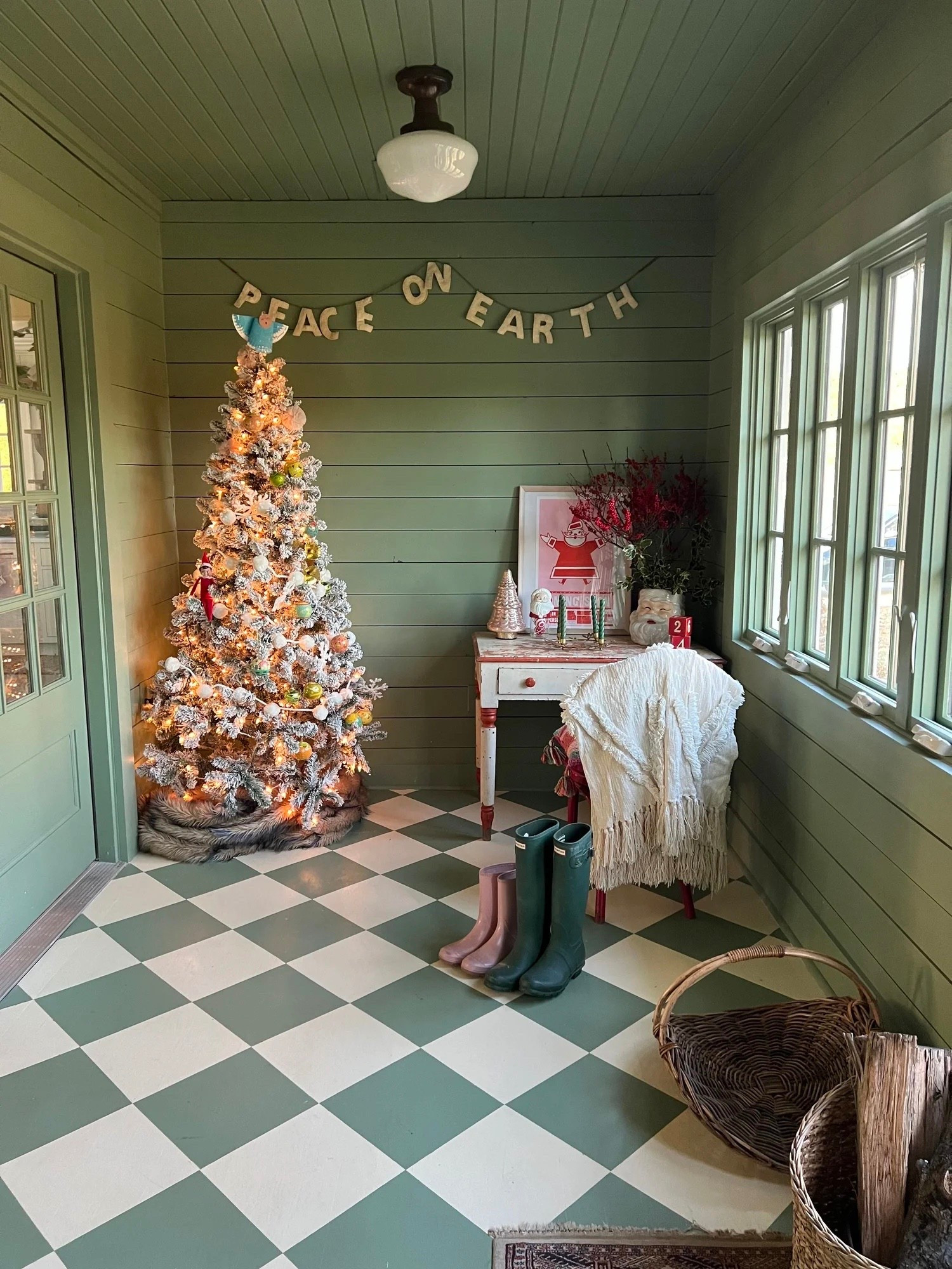 Last years flocked tree! I love setting up this tree, our more playful tree. 

#LTKFindsUnder100 #LTKHoliday #LTKSeasonal