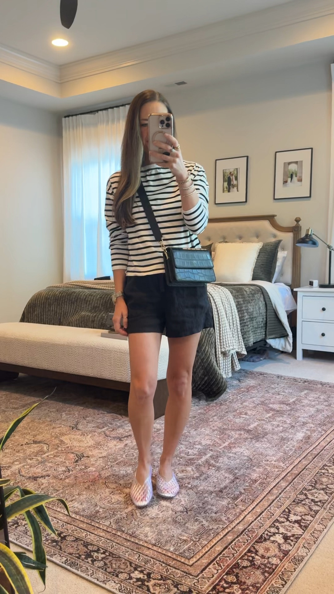 Casual summer outfit with a classic striped tee + Quince linen shorts 🤍 The boatneck, 3/4 sleeve stripe top gives it that coastal/French-inspired feel, and the clear jelly flats make it fun for warm weather. Easy summer capsule outfit for errands, vacation, or a casual weekend.

Use my Quince code: INFG-26LINENANDLIGHTCO10

#LTKootd #LTKgrwm #LTKSeasonal