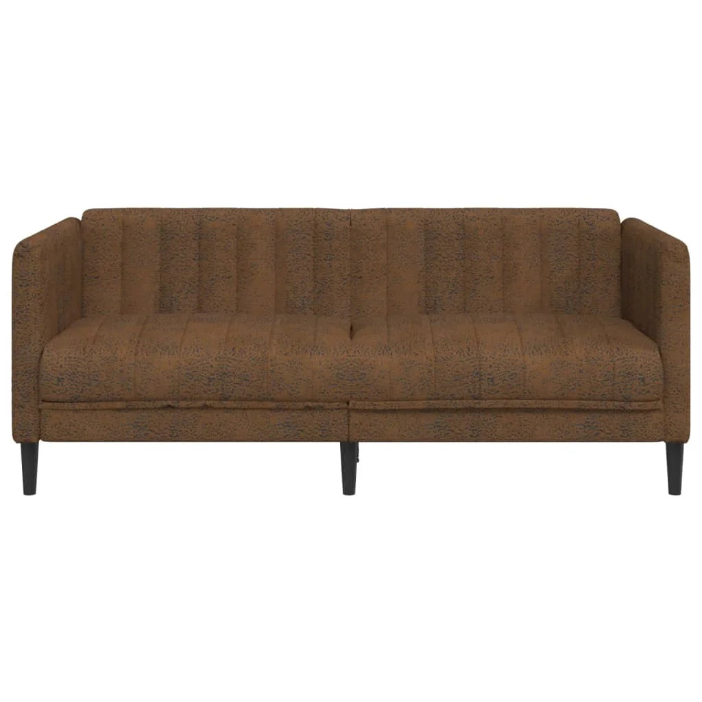 vidaXL Sofa 2-Seater Brown Faux Suede Leather | Walmart (US)