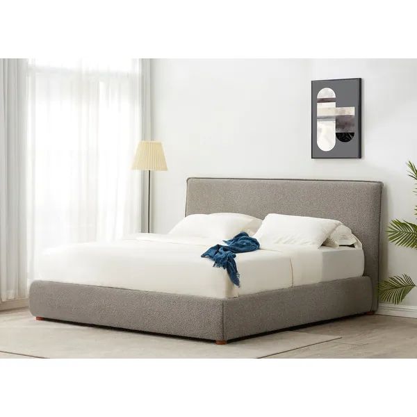 SAFAVIEH Couture Callahan Boucle Bed - Grey - Queen | Bed Bath & Beyond