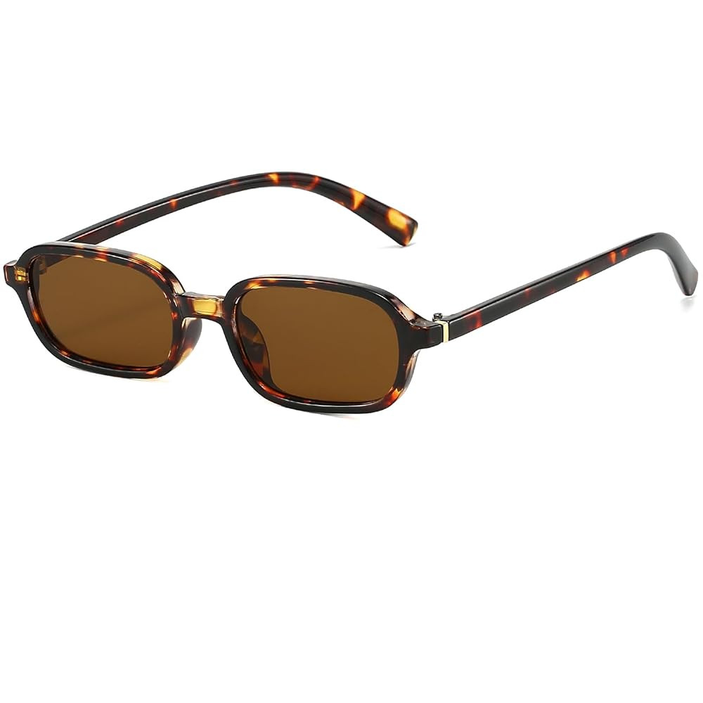 Retro Rectangle Sunglasses for Women Trendy Cute 90s Small Narrow Rectangular Sunglasses | Amazon (US)