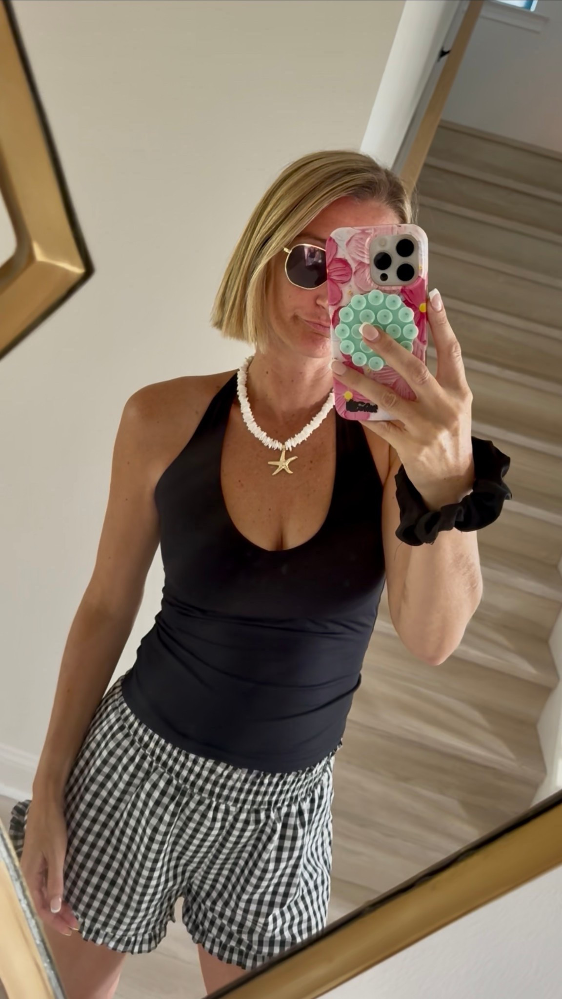 My ootd! Loving this halter top, has built in bra. Medium in all! 

#LTKmomlife #LTKootd