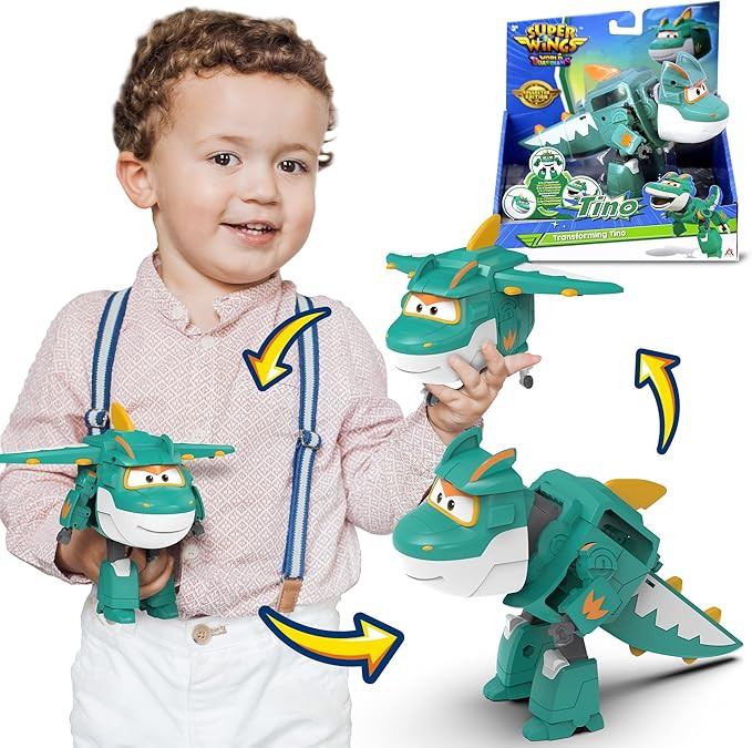 Super Wings Tino Dinosaur 5“ Verwandlung Charakter – Einfache Verwandlung – Geschenkspielze... | Amazon (DE)
