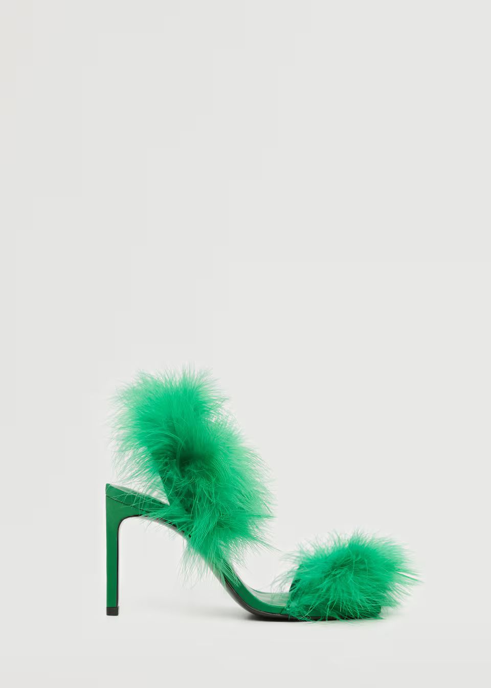 Heeled feathered sandals | MANGO (US)