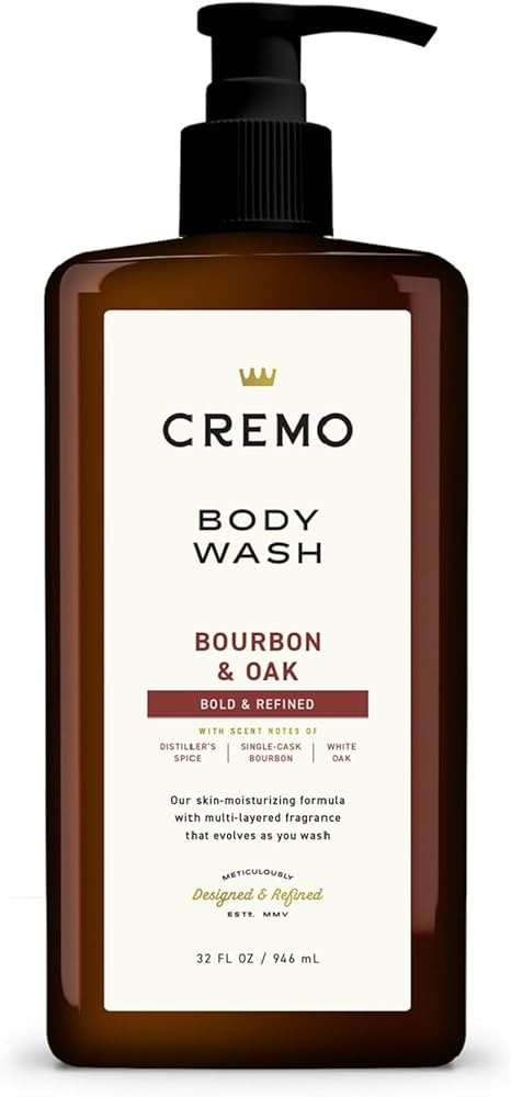Cremo Rich-Lathering Bourbon & Oak Body Wash for Men, Notes of Distillers Spice, Fine Bourbon and... | Amazon (US)