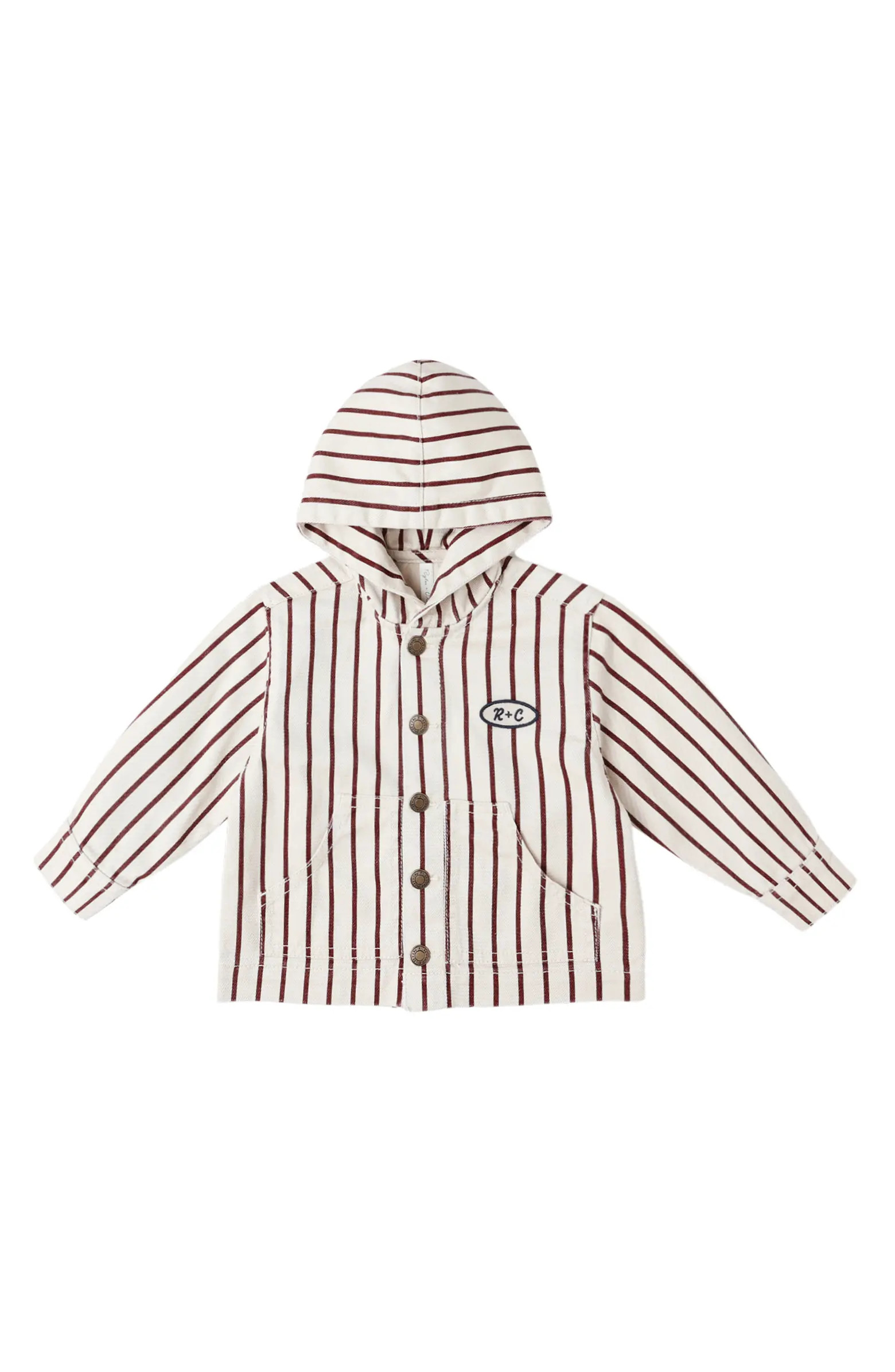Rylee + Cru Sammy Stripe Hooded Workwear Jacket | Nordstrom | Nordstrom