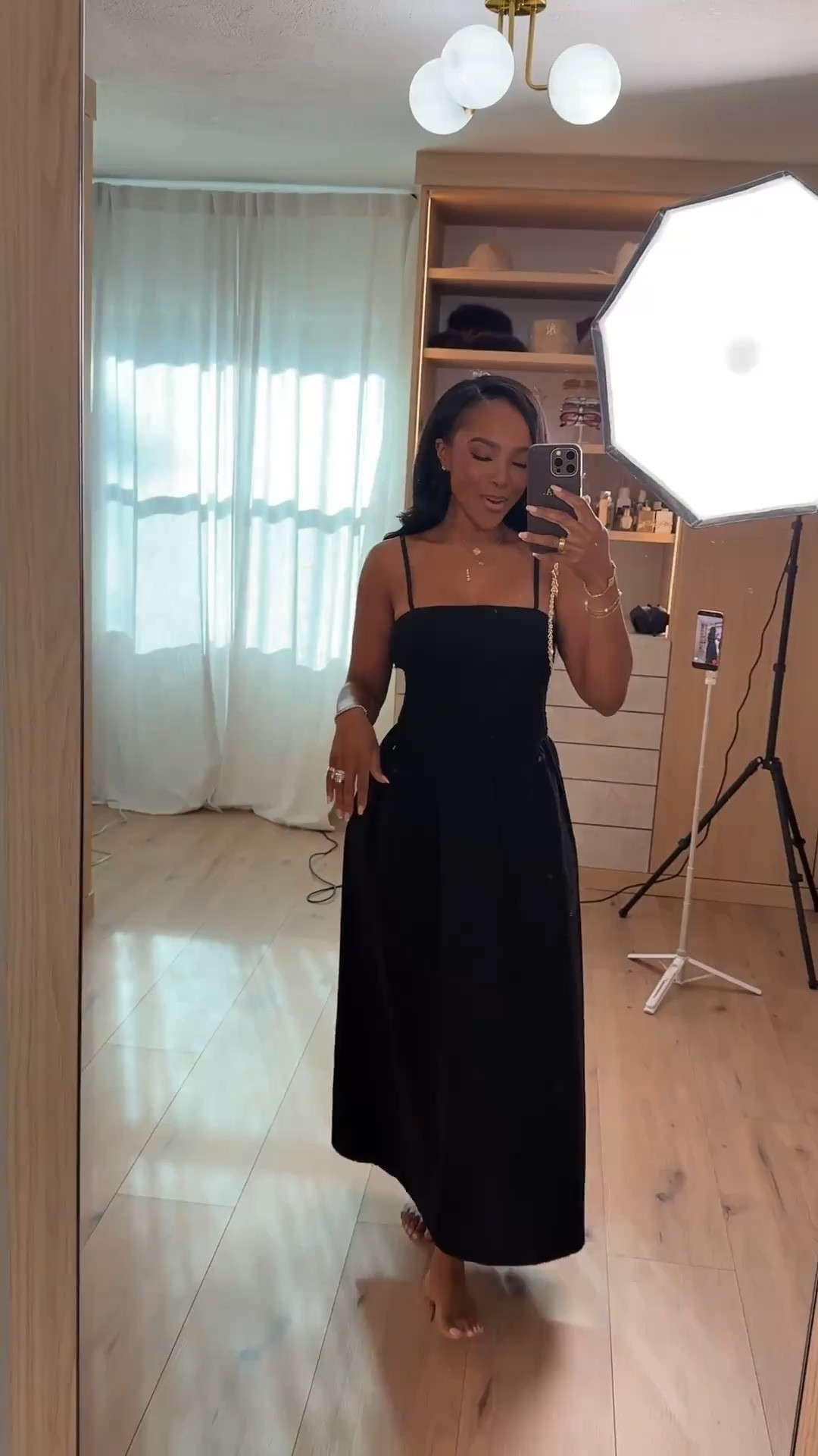 Scroll to shop 🖤  

A timeless black maxi dress that’s effortlessly elegant and flattering. Simple straps, flowy silhouette, and the kind of piece you can dress up with heels or keep minimal for an elevated everyday look.  

#LTKgrwm #LTKootd #LTKPetite