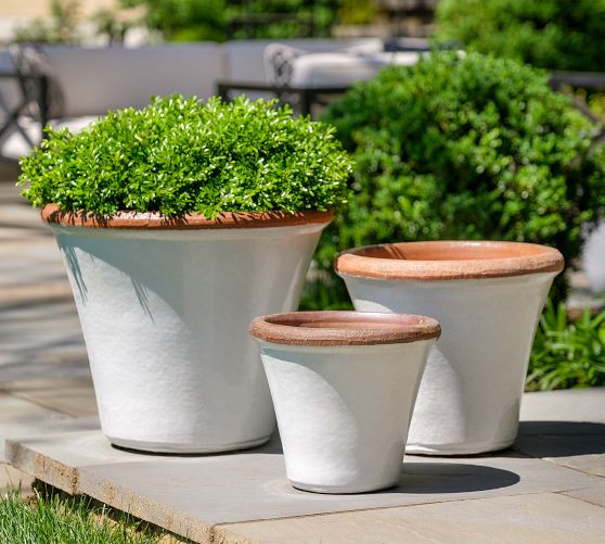 Juliet Glazed Terracotta Planters | Pottery Barn (US)