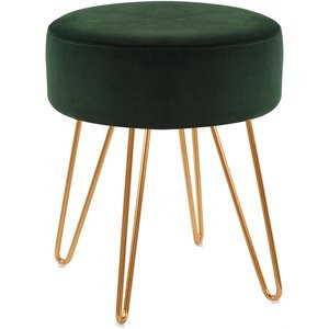 Duhome Elegant Lifestyle 18"H Velvet Upholstered Vanity Stool in Dark Green | Homesquare
