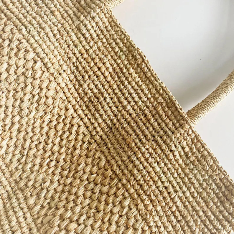 Handmade Raffia Tote Bag, Woven Straw Handbag, Summer Beach Bag for Women, Vacation Shoulder Bag ... | Etsy (US)