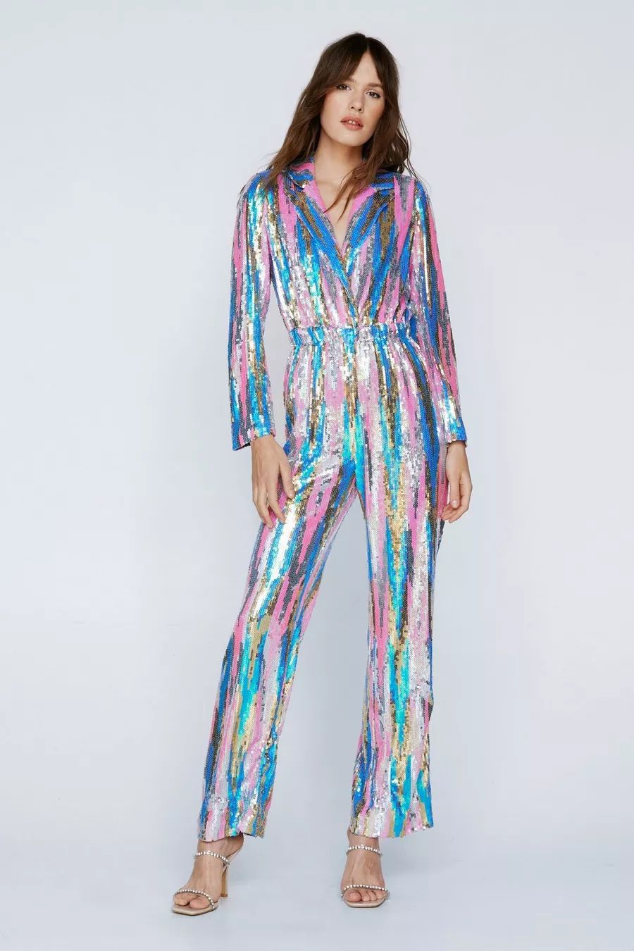 Multi Sequin Straight Leg Jumpsuit | Nasty Gal (US)