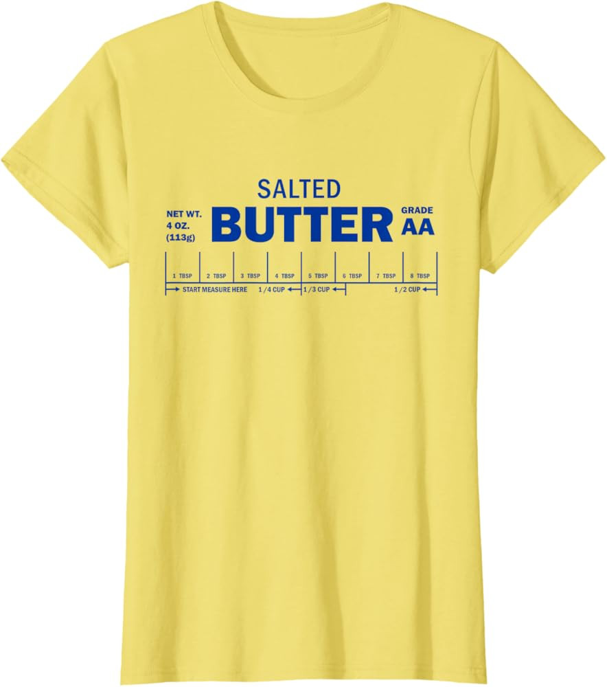 Funny Foodie Baker Baking Salted Butter T-Shirt | Amazon (US)