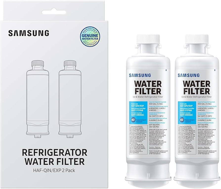 SAMSUNG Genuine Filters for Refrigerator Water and Ice, Carbon Block Filtration for Clear Drinkin... | Amazon (US)