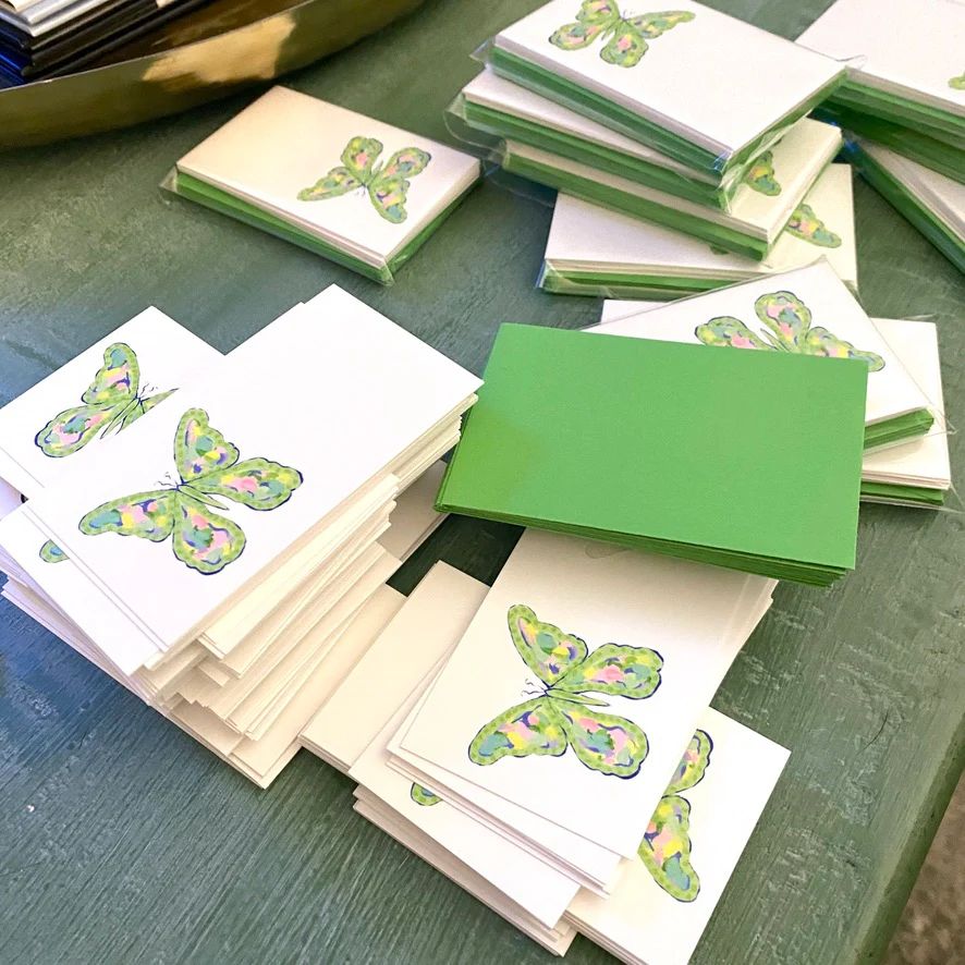 Green Butterfly Gift Enclosure Place Card | Lemondaisy Design | Lemondaisy Design