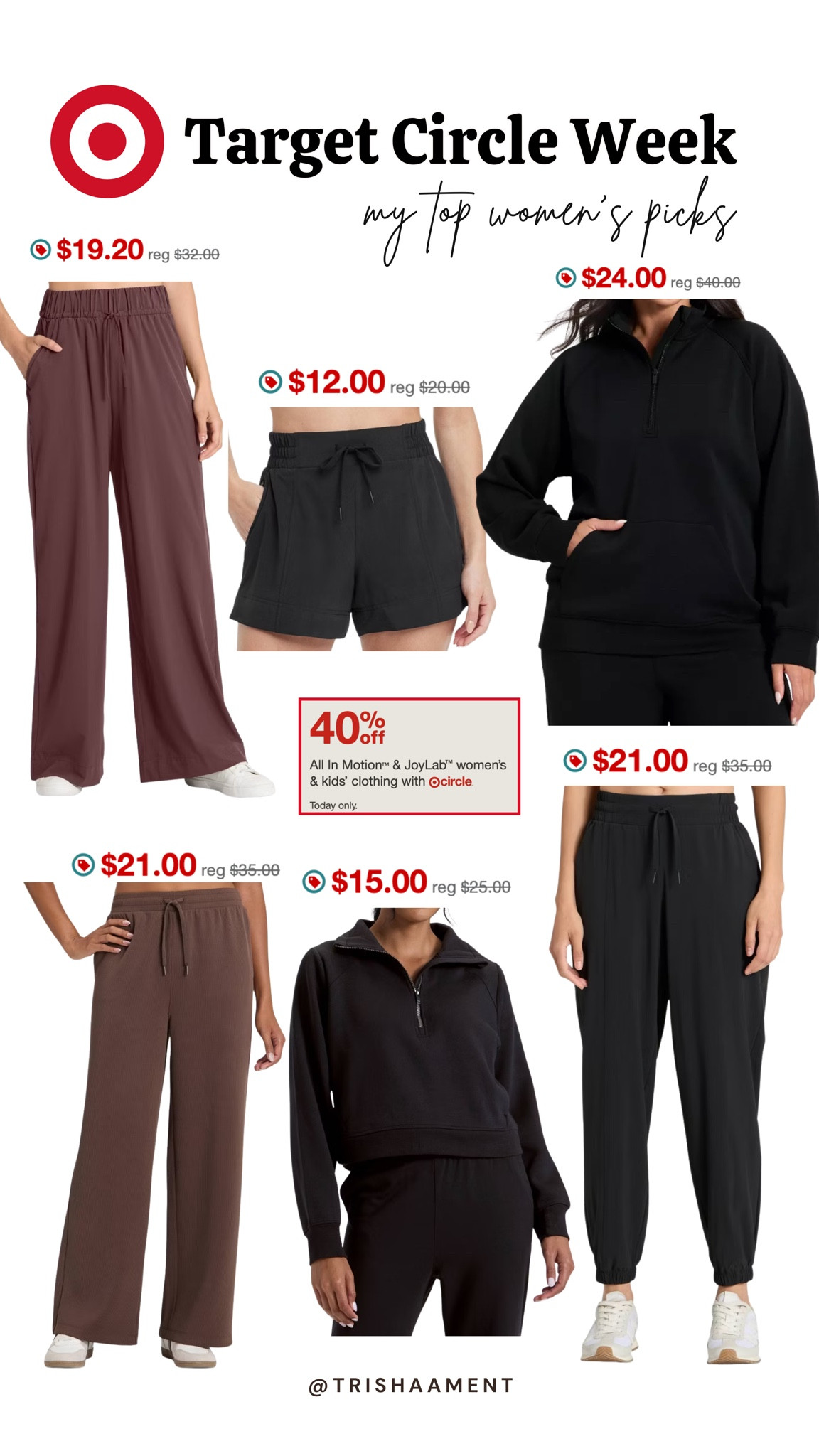 One of my favorite clothing brands at Target is 40% off TODAY ONLY for Target Circle Week! Linking up my top All In Motion women’s picks here 👏🏼❤️✨

#targetcircleweek #womensclothing #sale #targetsale

#LTKStyleTip #LTKSaleAlert #LTKMidsize