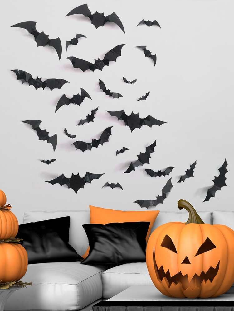 12pcs Halloween Bat Sticker | SHEIN