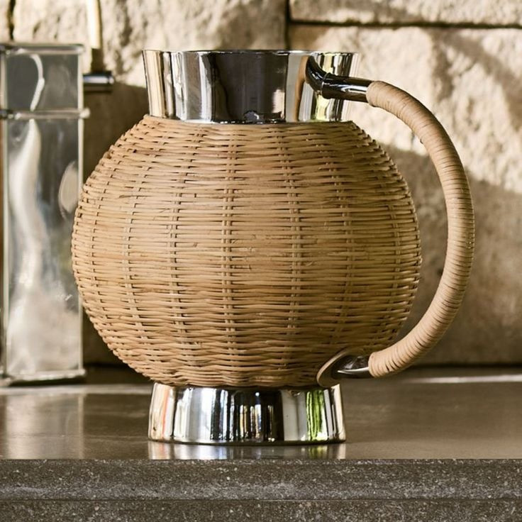 Handwoven Wicker Metal Pitcher | Home Finds | Crate & Barrel

#LTKHome