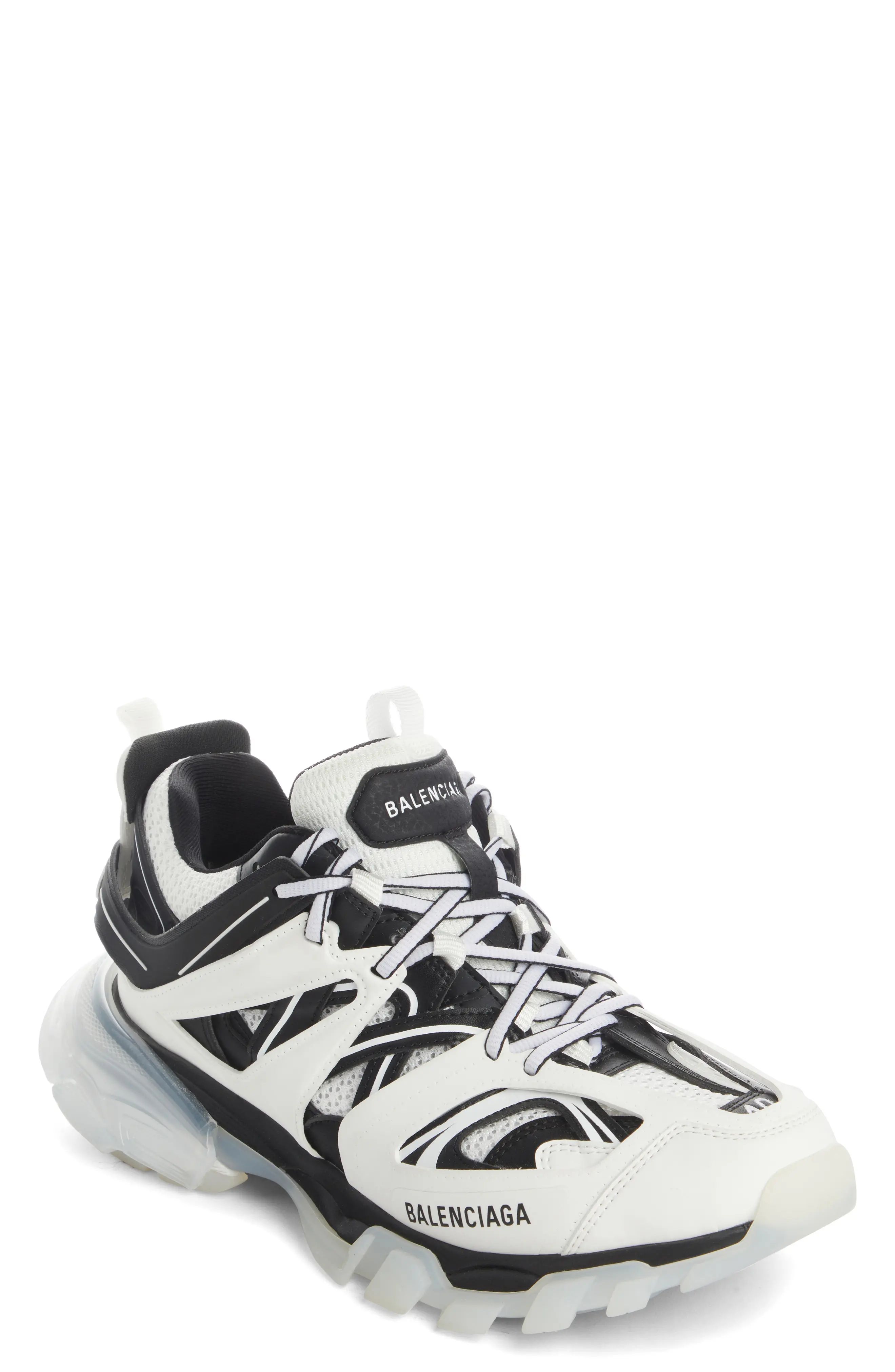 Balenciaga Track Bicolor Clear Sole Sneaker, Size 11Us in White/Black at Nordstrom | Nordstrom