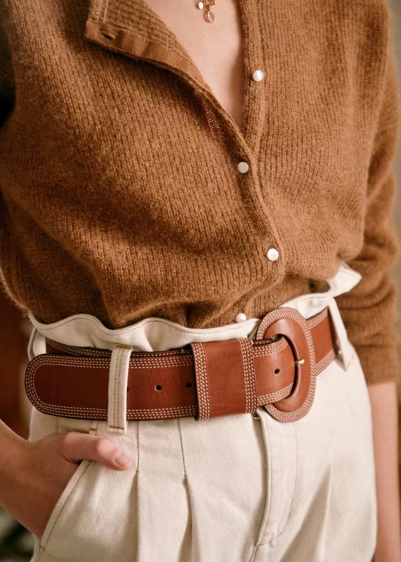 Jones Belt - Chocolate - Bovine vegetable tanned leather - Sézane | Sezane Paris