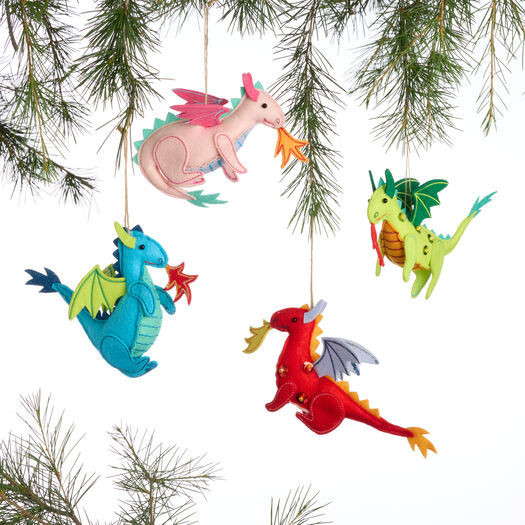 Felt Dragon Ornaments Set of 4 by World Market | World Market
