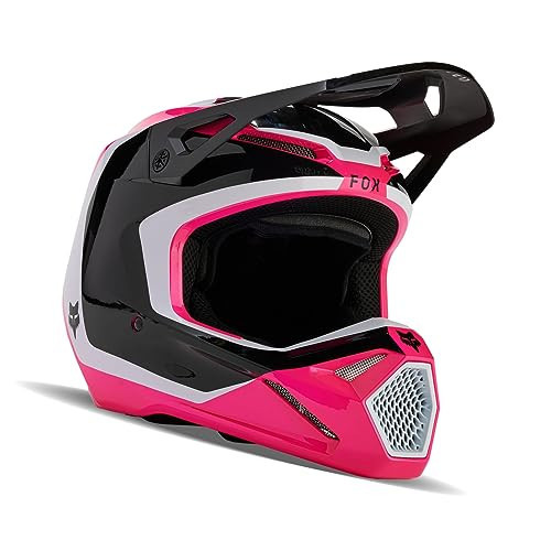 Fox Racing YOUTH V1 MOTOCROSS HELMET, BLACK/PINK, Large | Amazon (US)