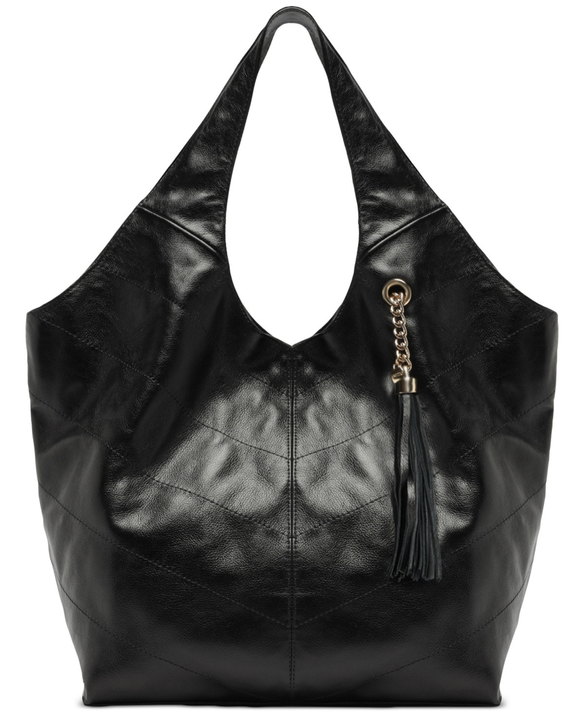 Arezzo Sonya Extra Large Leather Hobo Bag - Black | Macy's