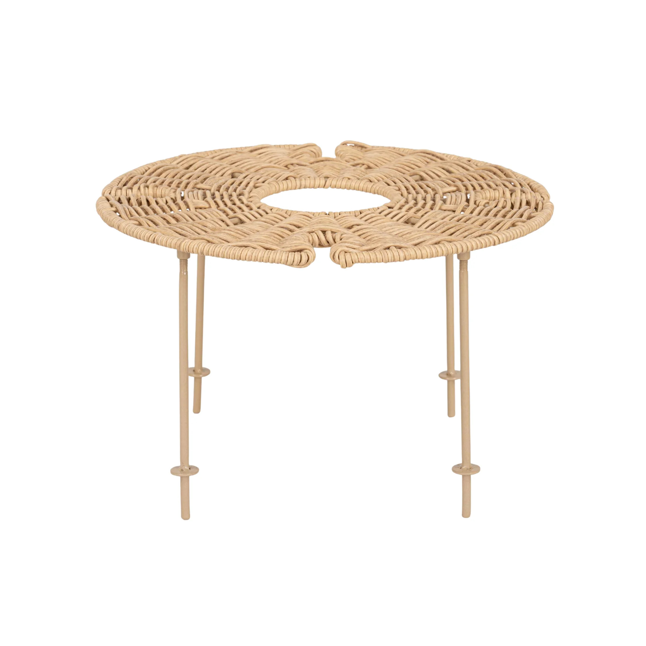 Better Homes & Gardens Rattan Tray with Legs & Wine Holders | Walmart (US)