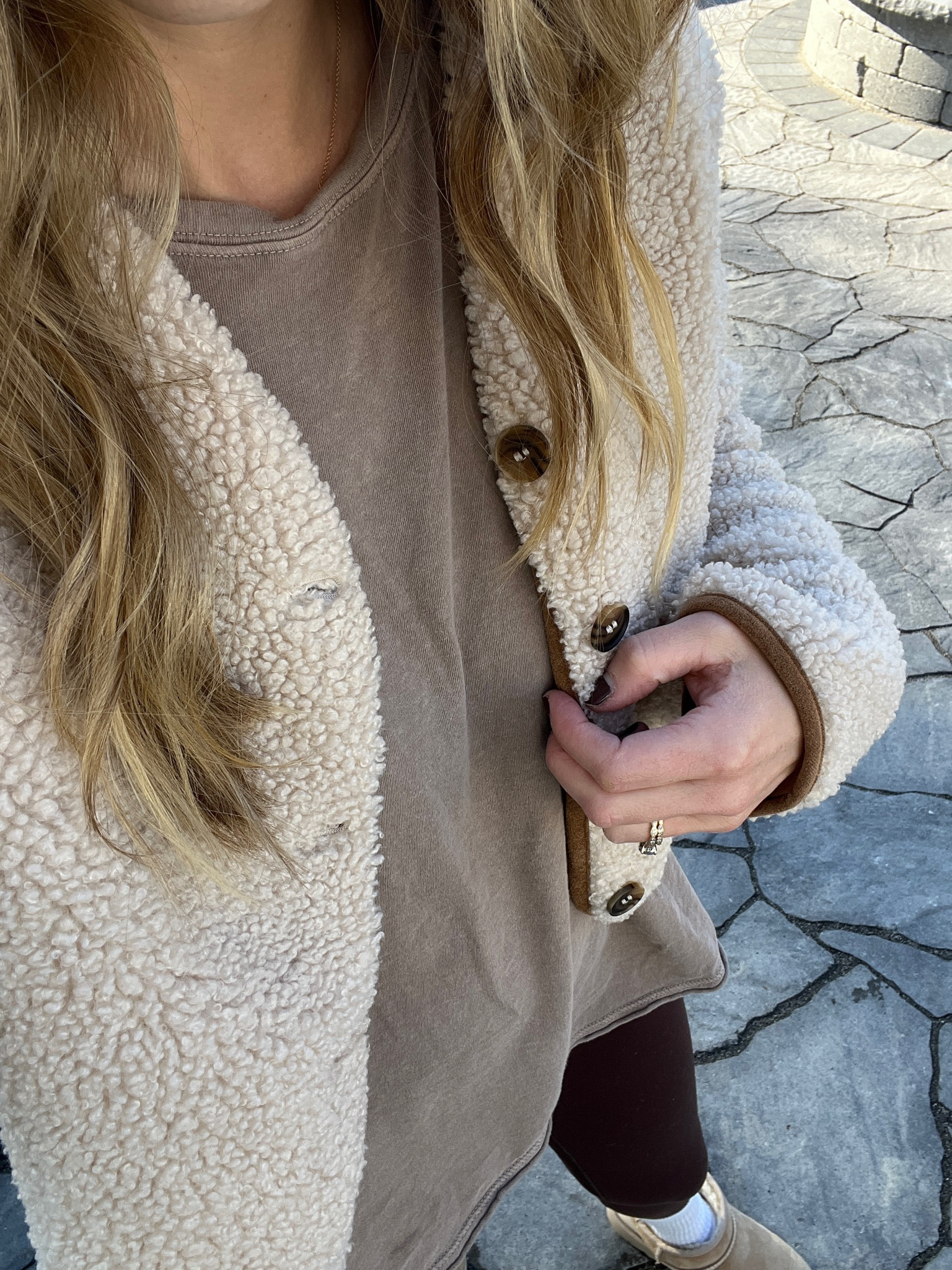 The cutest/comfiest teddy sherpa jacket  

#LTKFindsUnder50