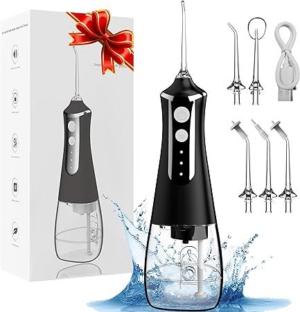 Water Dental Flosser Teeth Pick - 3 Modes Portable Water Flosser Cordless Oral Irrigator with 5 T... | Amazon (US)