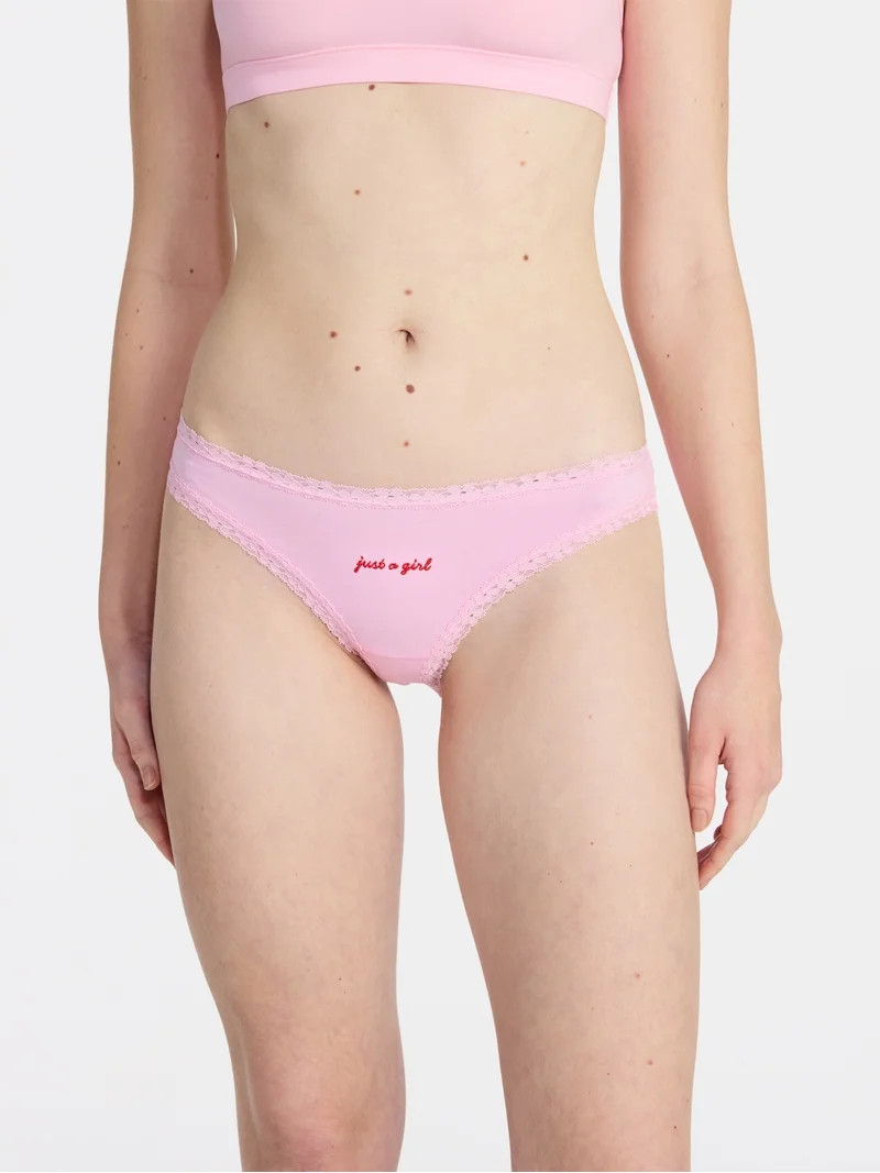 No Boundaries Cotton Lace Hi Cut Bikini Women's and Women's Plus, Sizes XS-XXXL | Walmart (US)