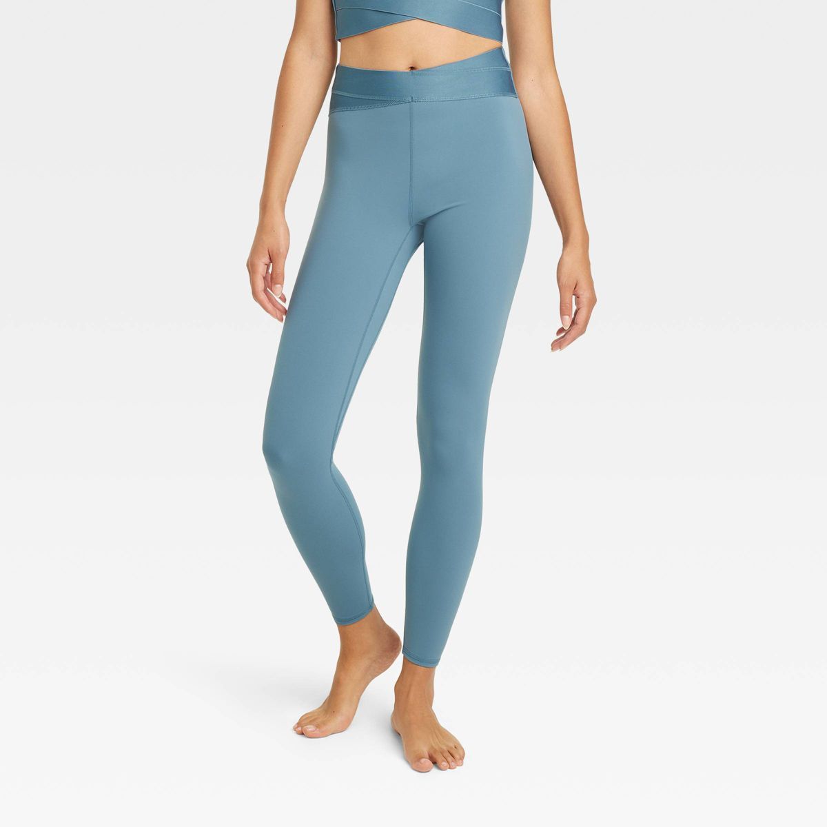 Women's High-Rise Wrap Waistband Leggings - JoyLab™ Blue S | Target