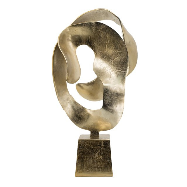 A&B Home Golden Abstract Aluminum Statue on Base 16.7" x 6.1" x 22.4" | Walmart (US)