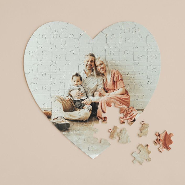 "The Big Picture" - Customizable 60 Piece Custom Heart Puzzle in White by Minted Custom. | Minted