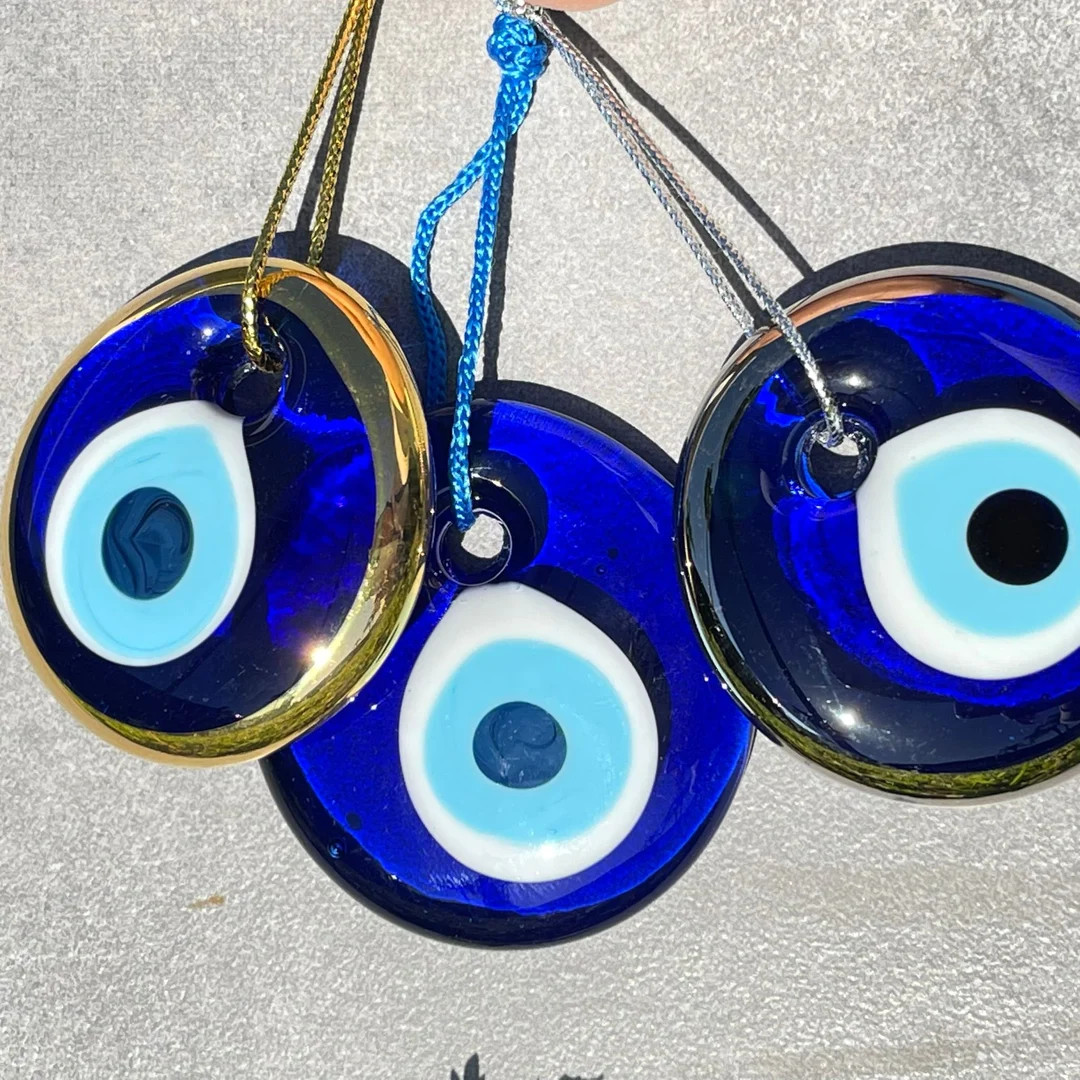 Wall Ornament Blue Evil Eye, Handmade Protection Ornament, Blue Glass Evil Eye Wall Hanging, Home... | Etsy (US)