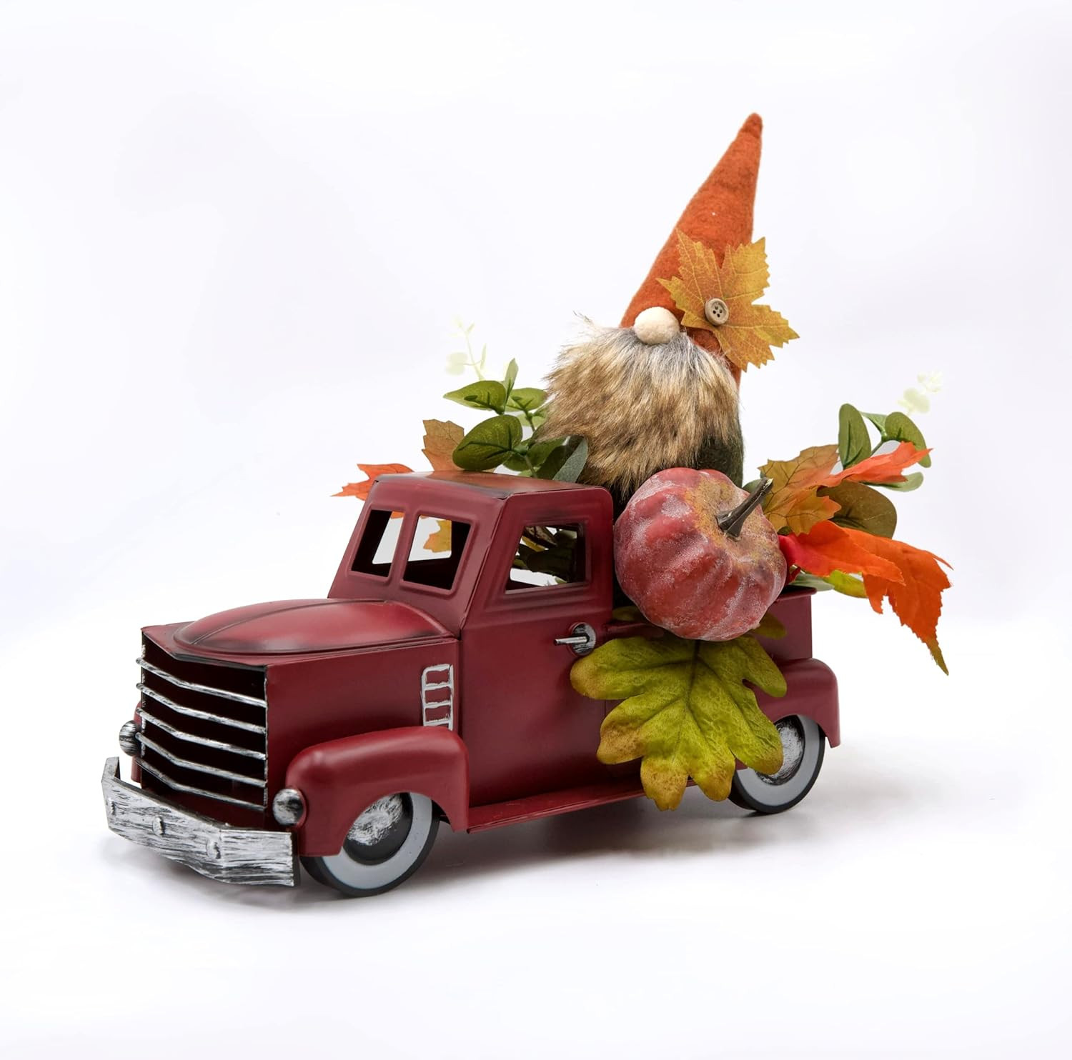 Vintage Red Metal Truck with Gnomes Pumpkin Maple Leaf Farmhouse Table Top Fall Decor, Autumn The... | Amazon (US)